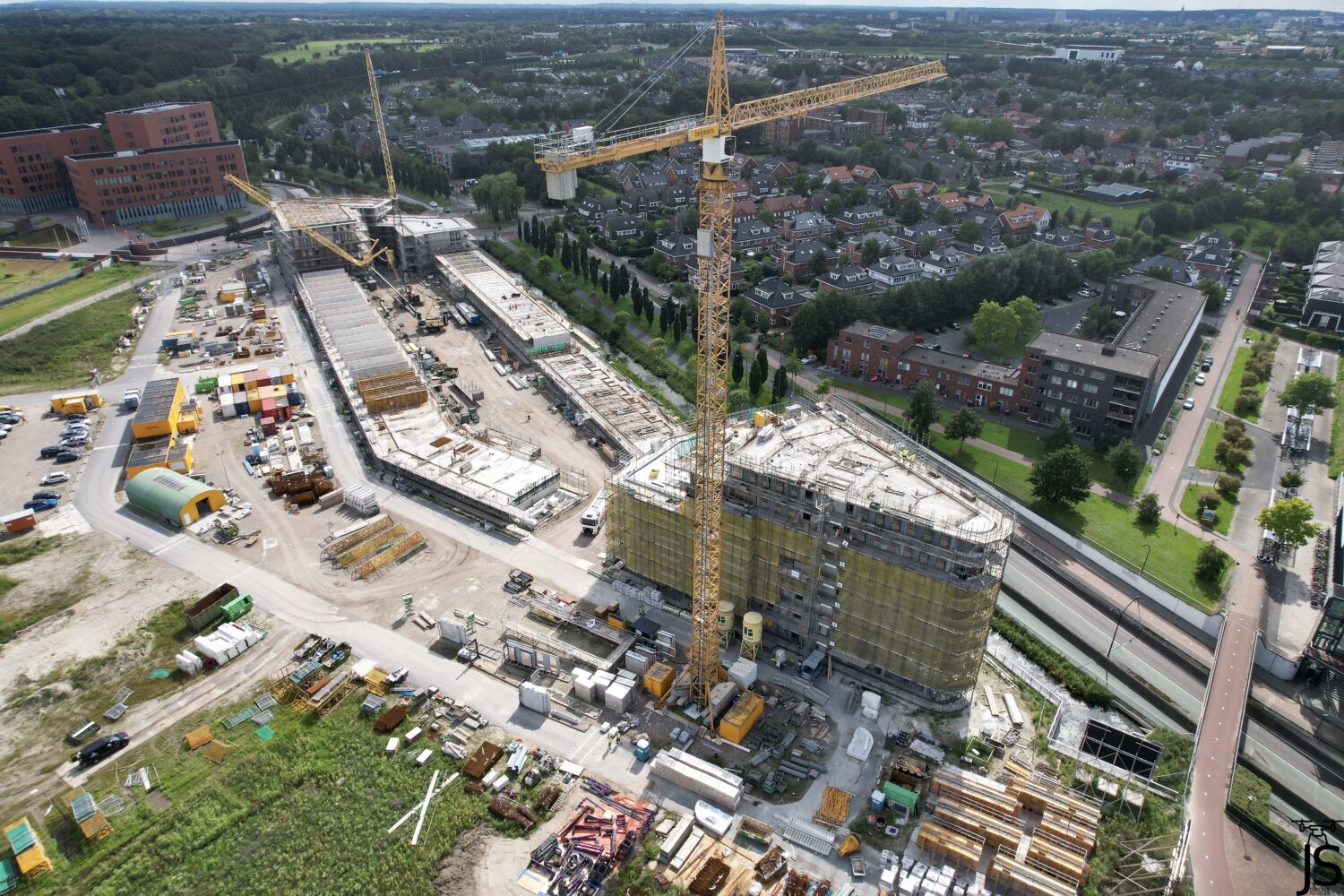 vogelvlucht van een bouwplaats - Podium in Amersfoort