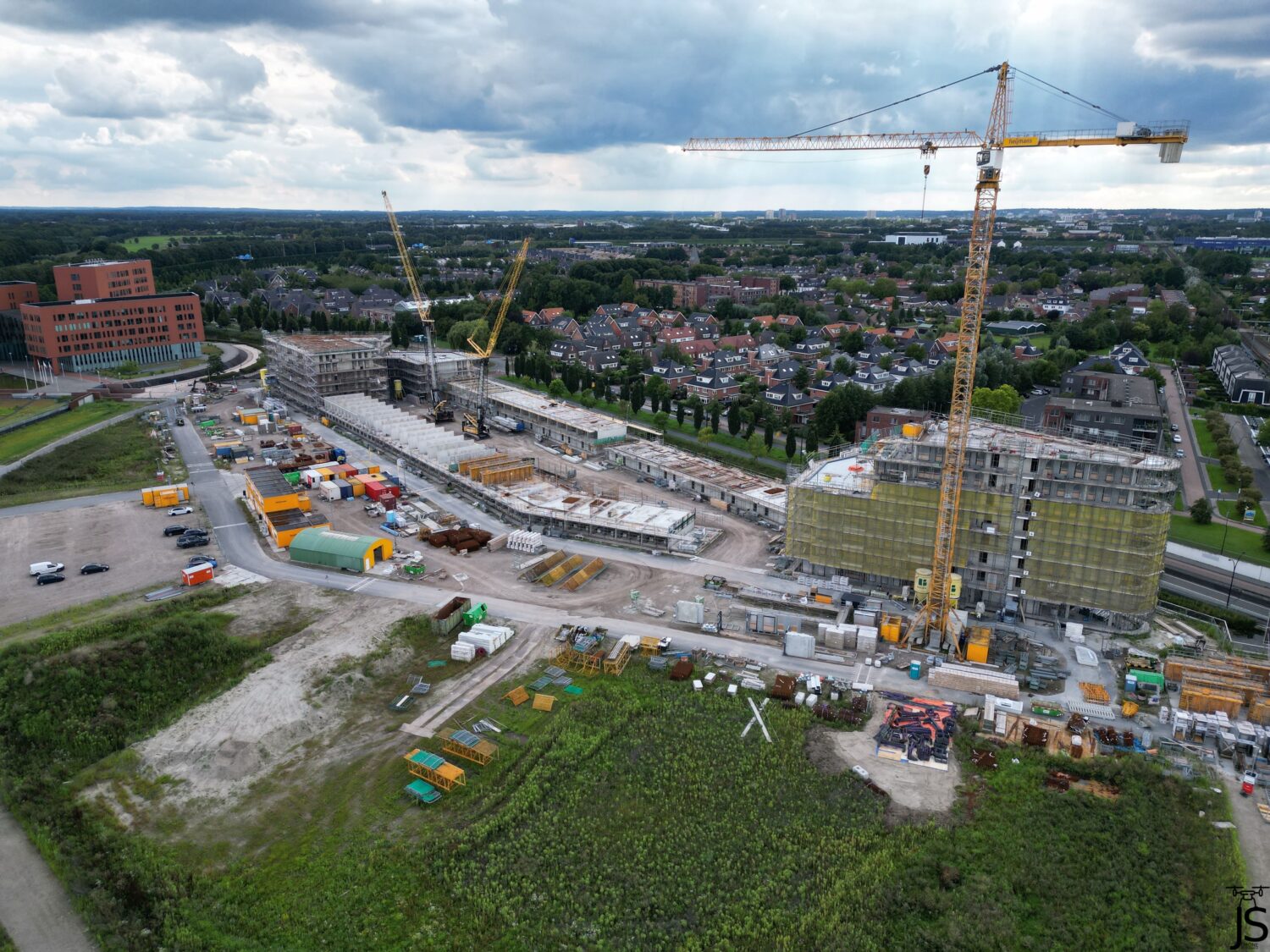 vogelvlucht van een bouwplaats - Podium in Amersfoort